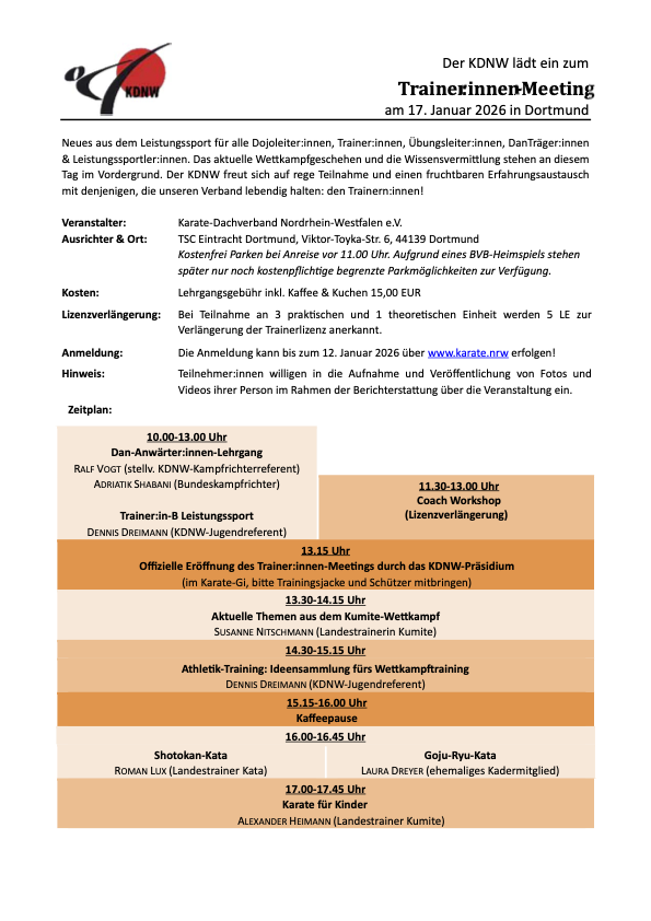 Trainermeeting 2026